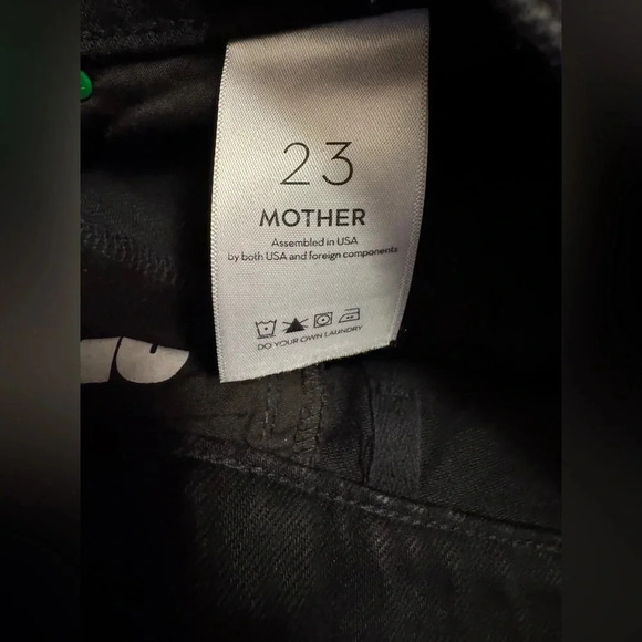 MOTHER SNACKS High Waisted Twizzy Skimp In Smacking Good Sz 23 Black Straight - Picture 8 of 9